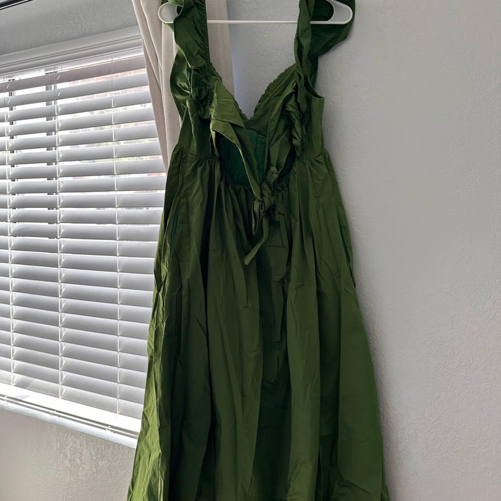 Green Ruffle Strap Sundress - Picture 7 of 10